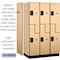 Salsbury Industries Wardrobe Locker, 45" W, 21" D, 76" H, (3) Wide, (6) Openings, Maple 27361MAP - alternate 2